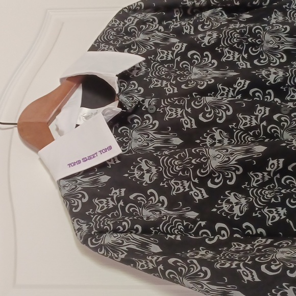 Disney Haunted Mansion Wall Papper Dress Glows In The Dark Sz L - Picture 2 of 9